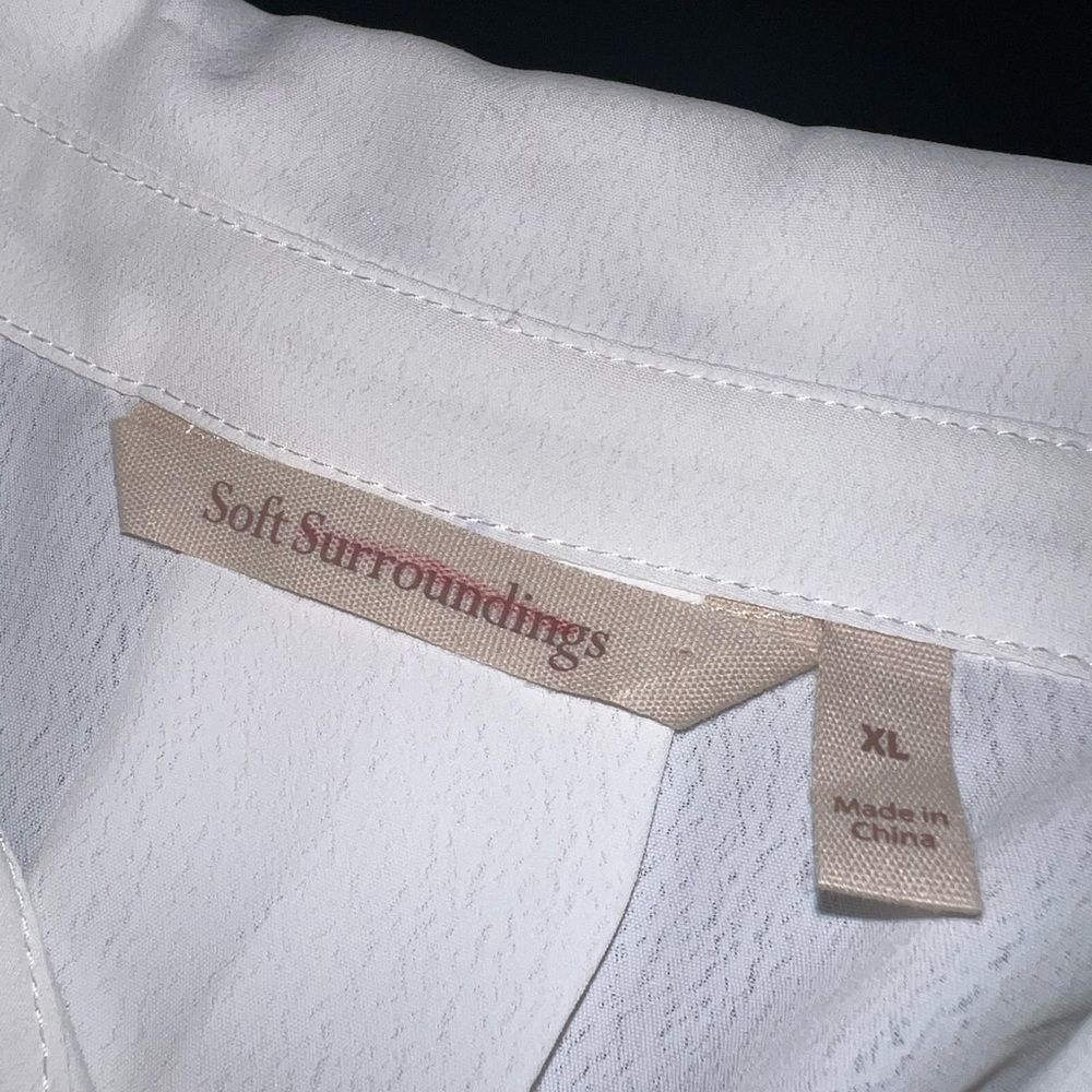 Soft Surroundings Lorenza Blouse with Sheer Eyelet Sleeves Size XL EUC - Picture 6 of 9